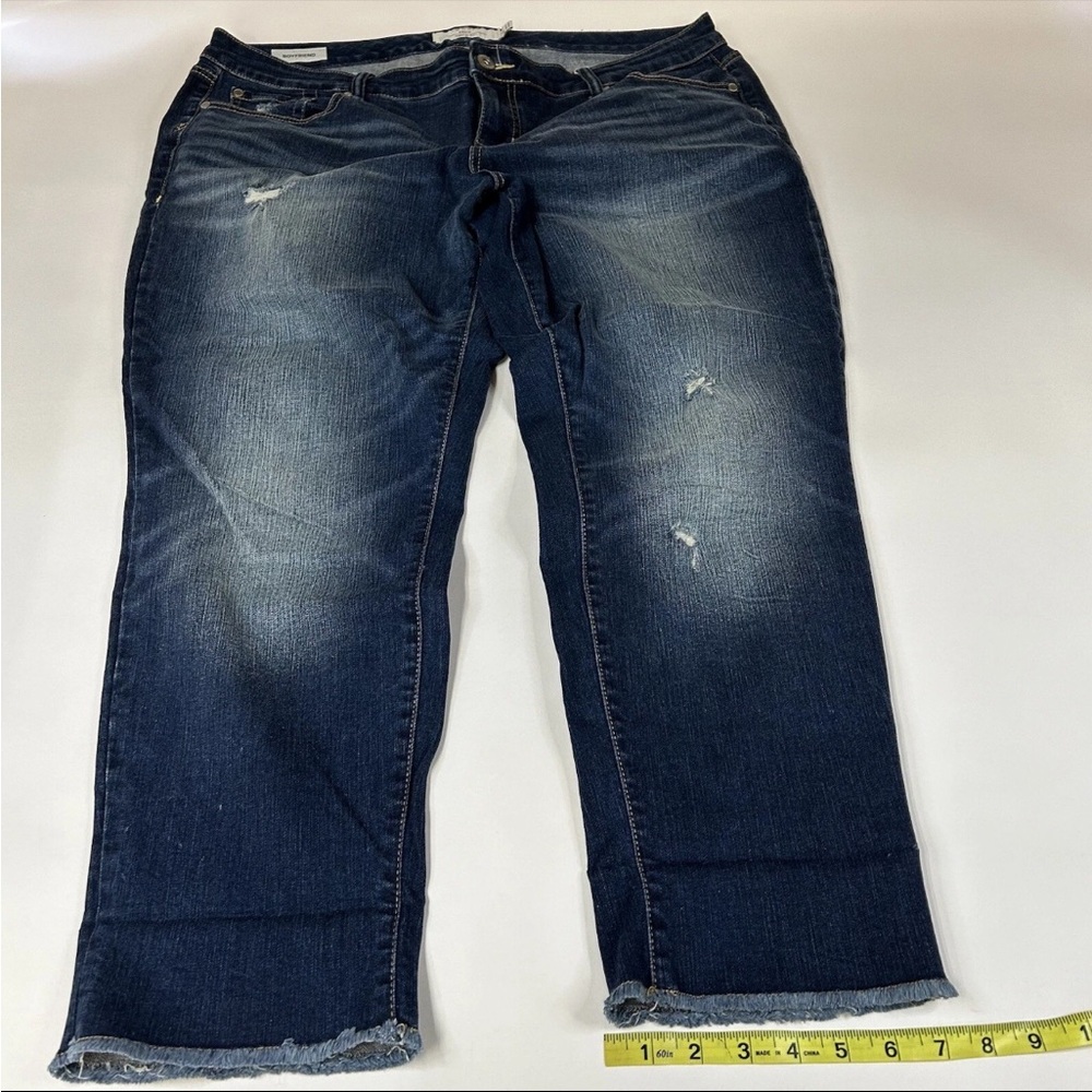 Torrid Women’s Jeans Plus Size 18 Boyfriend Dark Wash Distressing #2512 - Picture 14 of 16